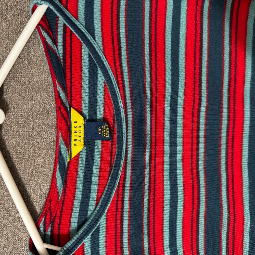 Prince & fox red and blue striped long sleeve shirt size Small